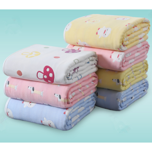 useful 6 layer cotton  jacquard baby blanket